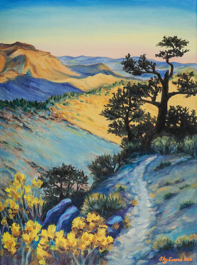 Flower Painting - North of Walker Pass on the PCT by Sky Evans