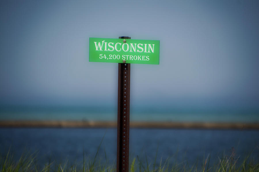 North Pierhead Lighthouse Manistee Michigan Area Wisconsin 54200 Strokes Signage Photograph by Thomas Woolworth