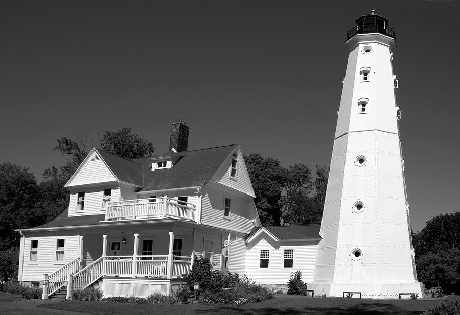 North Point Light Station Wisconsin BW 01 Photograph by Thomas Woolworth