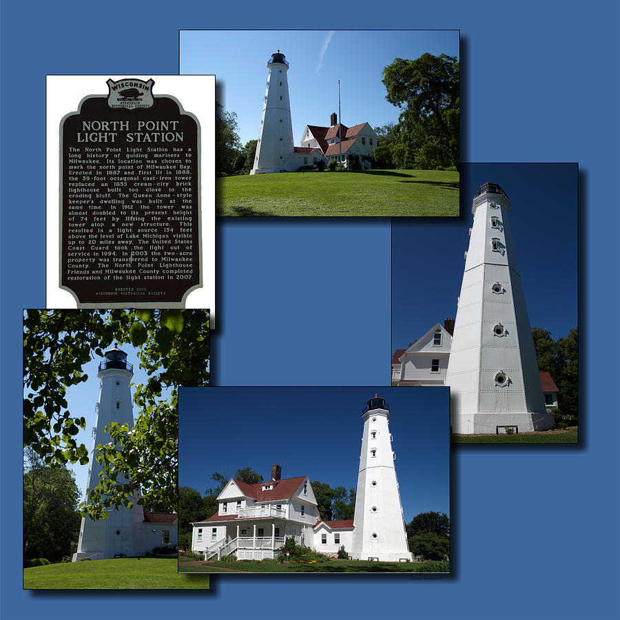 North Point Light Station Wisconsin Collage Photograph by Thomas Woolworth