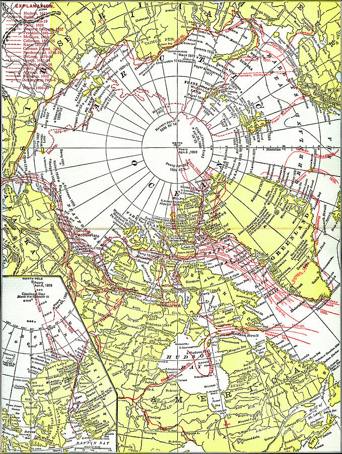 NORTH POLE MAP, c1894 Drawing by Granger