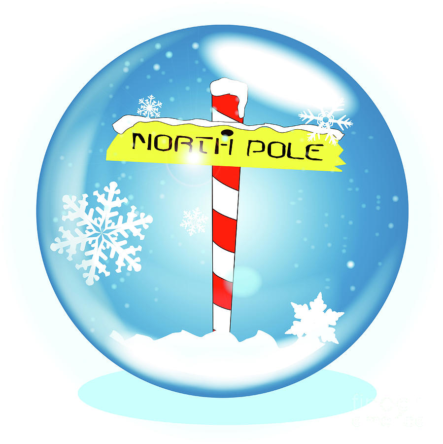 North Pole Winter Globe Digital Art By Bigalbaloo Stock - Pixels