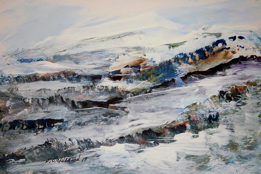 North Ridge Snow Painting by Edward Wolverton