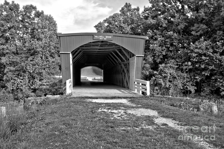 North River Historic Crossing Black And White Photograph by Adam Jewell