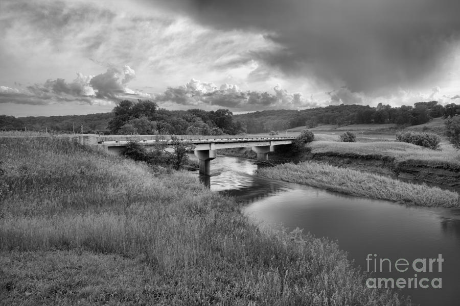 North River Landscape Black And White Photograph by Adam Jewell