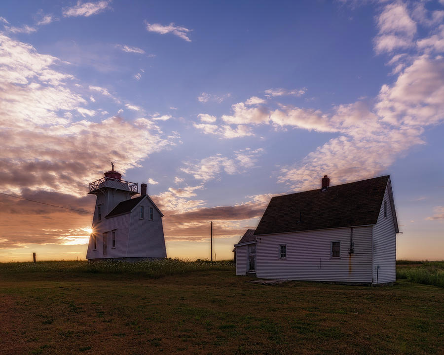 North Rustico Lighthouse at sunrise Photograph by Chris Bordeleau