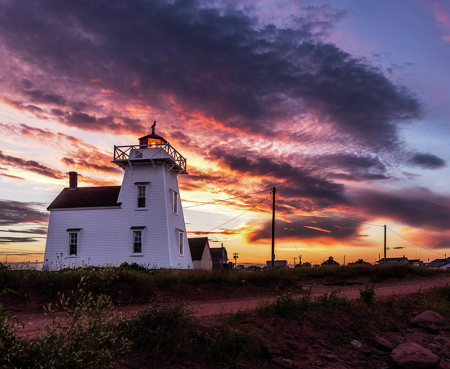 North Rustico Lighthouse Sunset Photograph by Chris Bordeleau