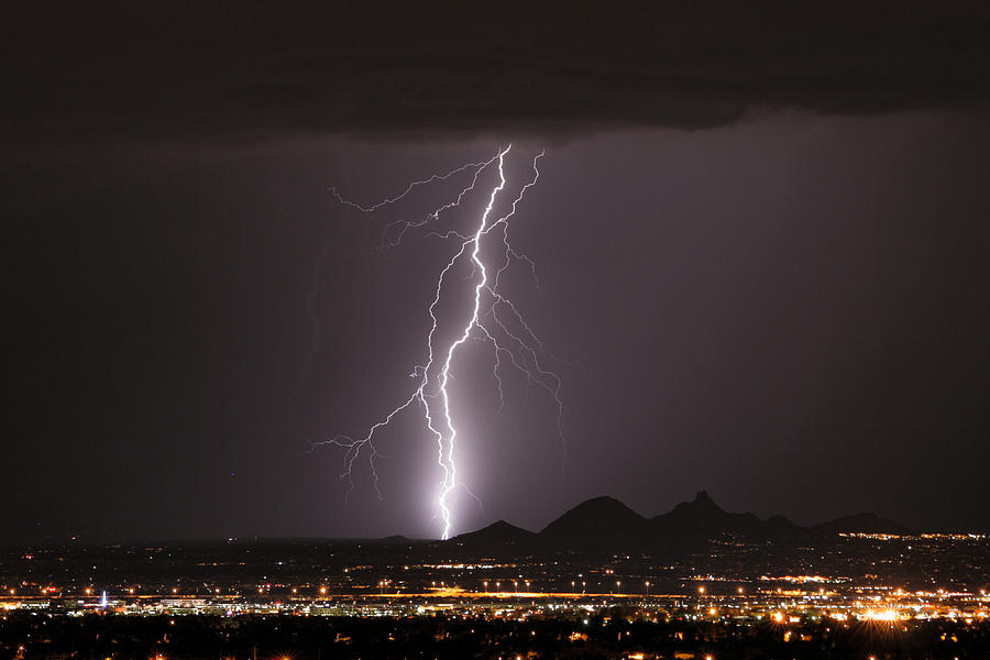 North Scottsdale Lightning Monsoon Photograph by James BO Insogna