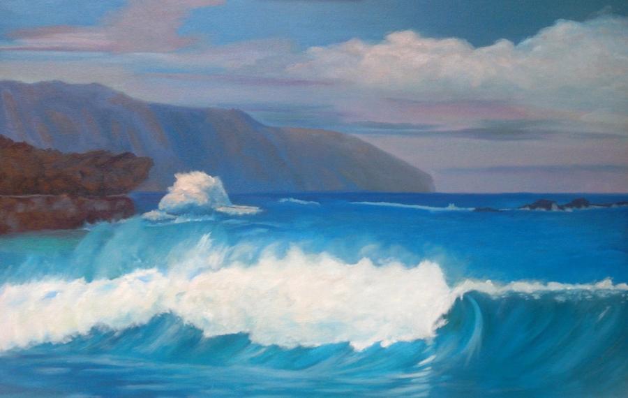 North Shore Breakers Painting by Mike Jenkins