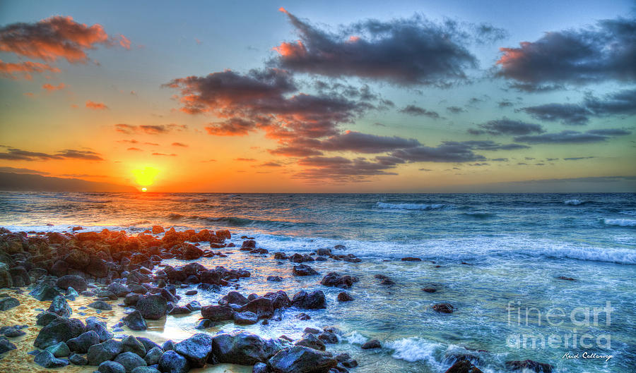North Shore Sundown Oahu Beaches Hawaii Collection Art Photograph by Reid Callaway
