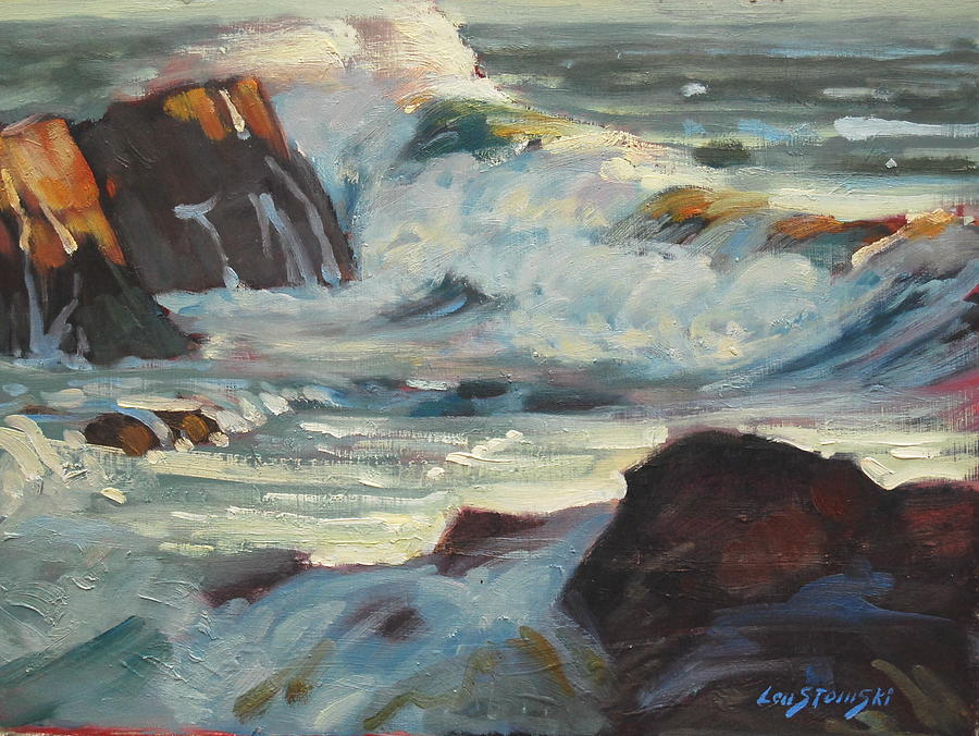 North Shore Surf Painting by Len Stomski