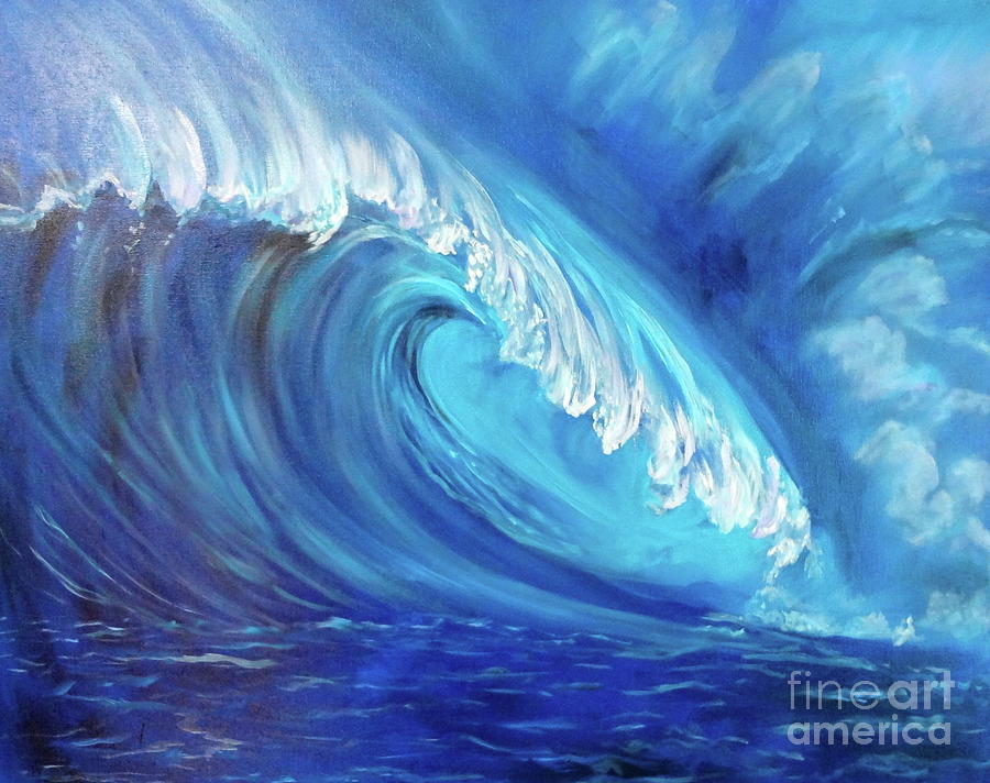 North Shore Wave Oahu 2 Painting by Jenny Lee