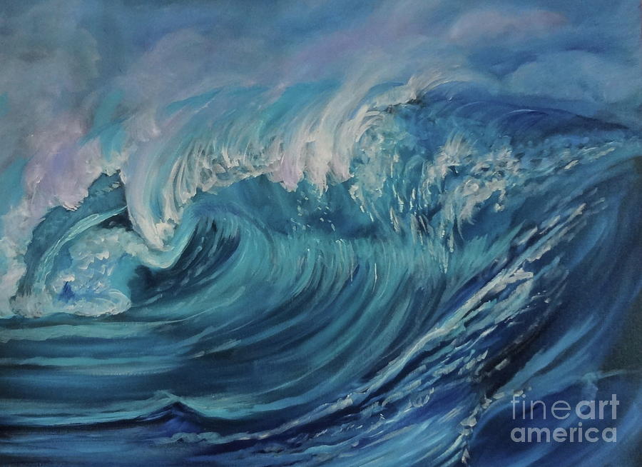 North Shore Wave Oahu Painting by Jenny Lee