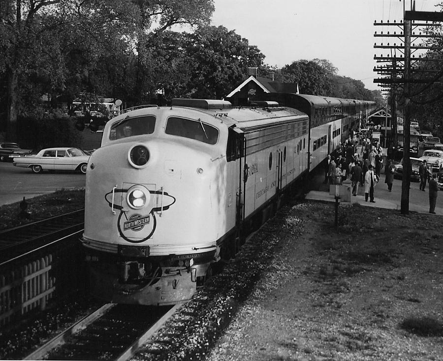 North Western Line Unloads Passengers - 1960 Photograph by Chicago and North Western Historical Society