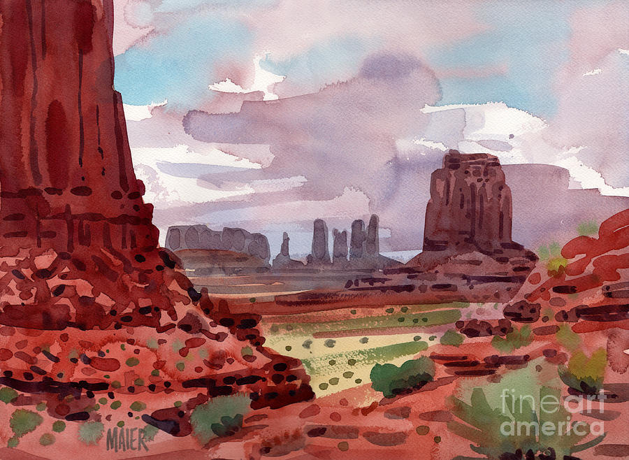 Monument Valley Painting - North Window View by Donald Maier