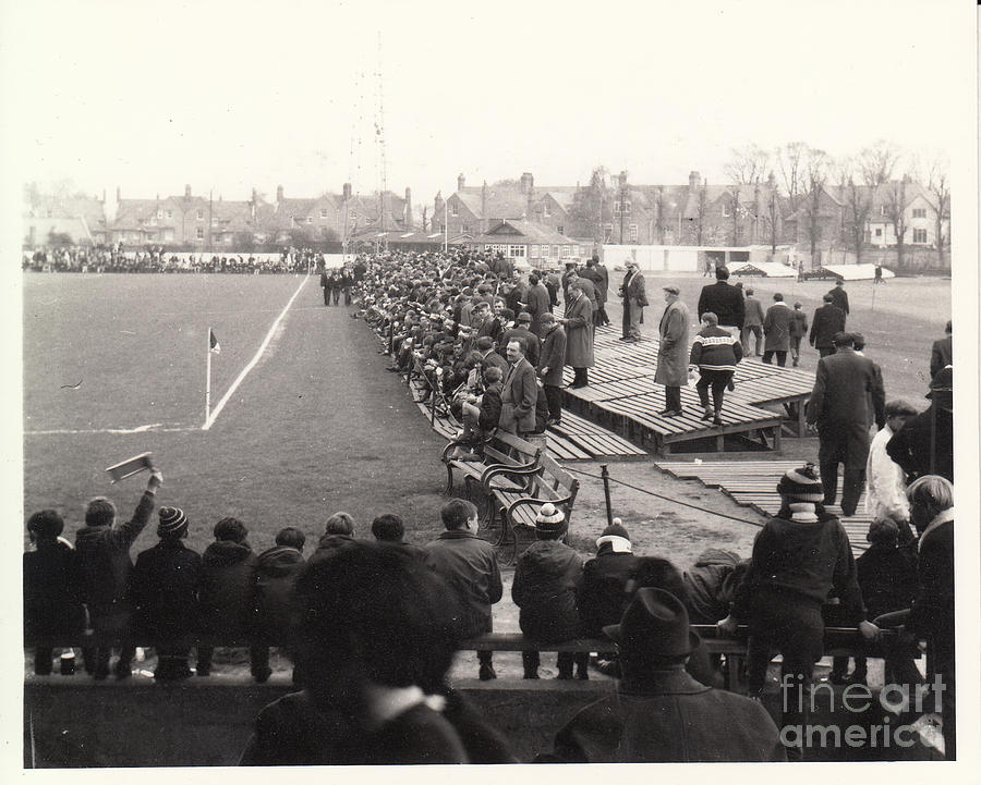 Northampton Town - County Ground - Cricket Ground Side 1 - BW - April 1969 Photograph by Legendary Football Grounds
