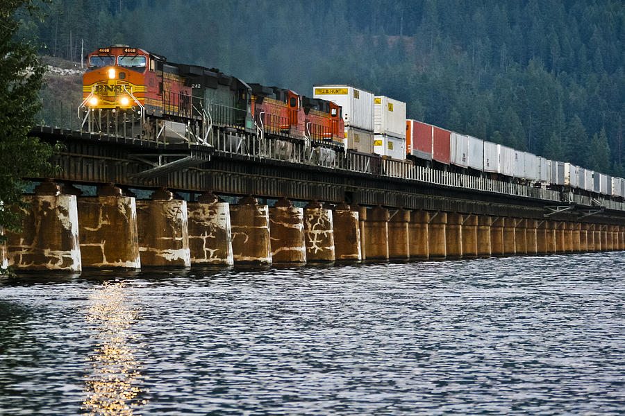 Train Photograph - Northbound at Dusk by Albert Seger