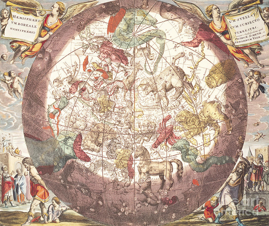 Northern Boreal Hemisphere, from The Celestial Atlas Painting by Andreas Cellarius