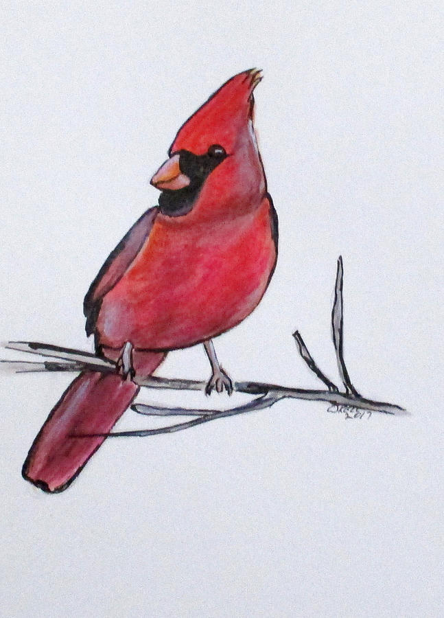 Northern Cardinal Painting by Clyde J Kell
