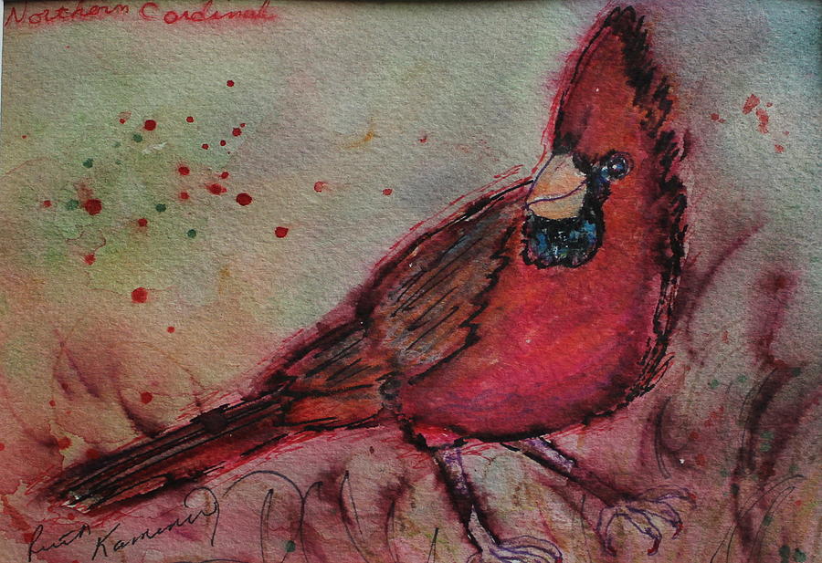 Northern Cardinal Painting by Ruth Kamenev