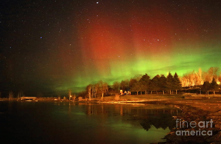 Northern Light Lit Landscape Photograph by Charline Xia