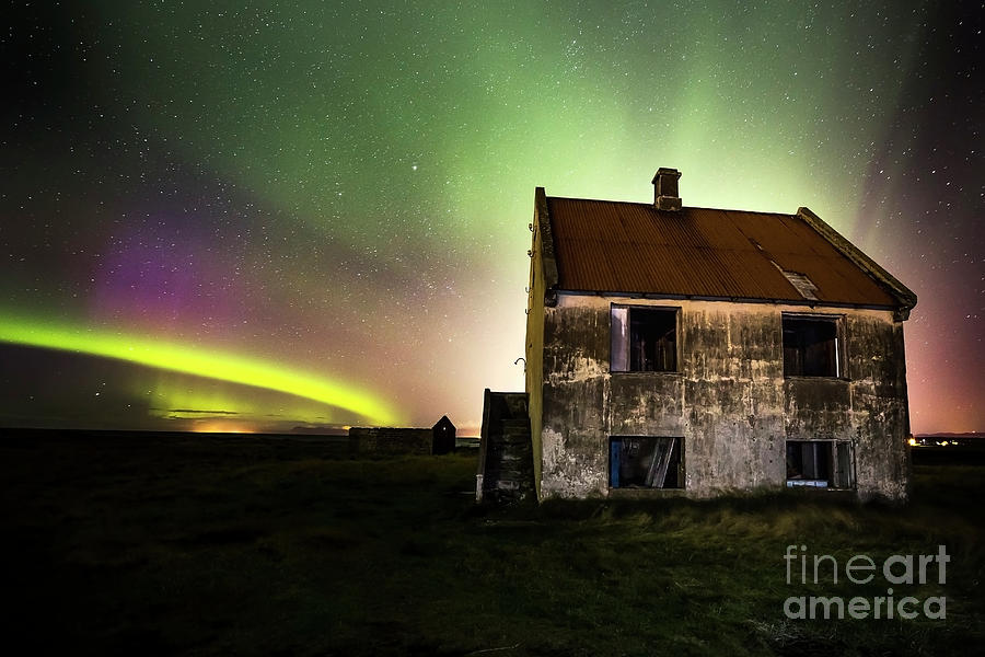 Northern Lights And A Old Hause Photograph by Gunnar Orn Arnason