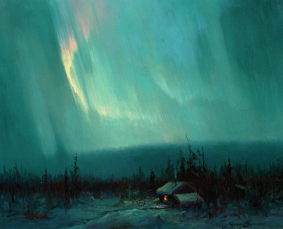 Tree Painting - Northern Lights, Arctic by Sydney Mortimer Laurence