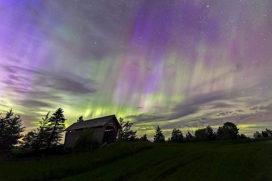Northern Lights Cabot Vermont Photograph by John Vose