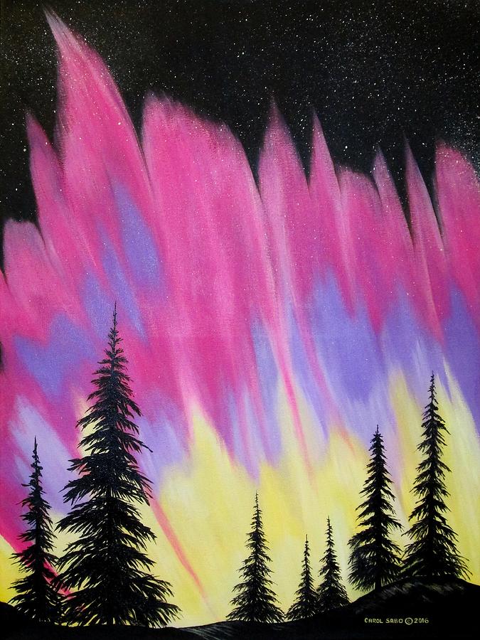 Northern Lights Painting by Carol Sabo