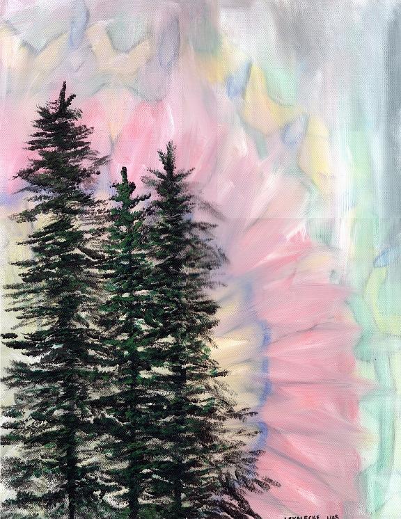 Christmas Painting - Northern Lights by Jennifer Skalecke