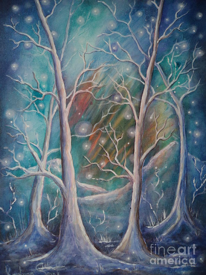 Northern Lights Painting by Krystyna Spink