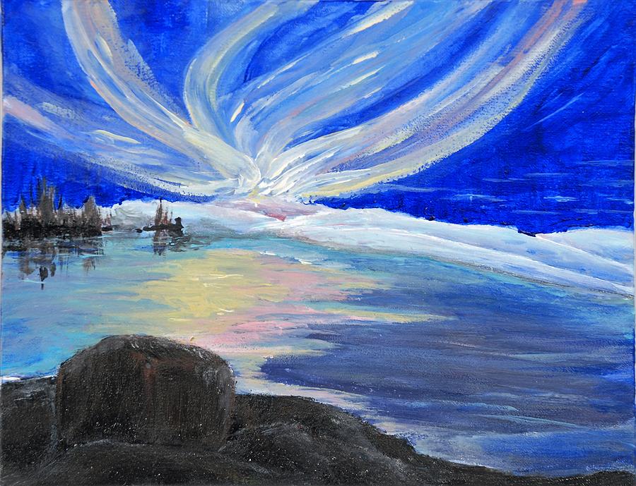 Northern Lights Painting by Medea Ioseliani
