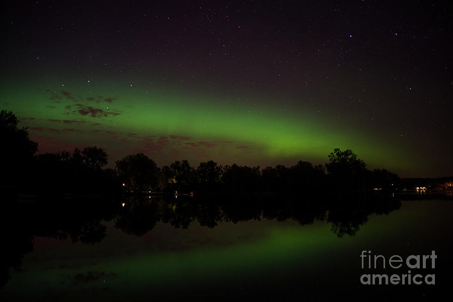 Northern Lights Over Big Carnelian Lake Photograph by David Parker