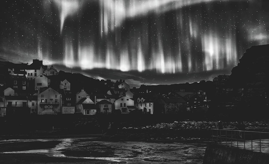 Northern Lights Over Staithes, Yorkshire Photograph by Mountain Dreams