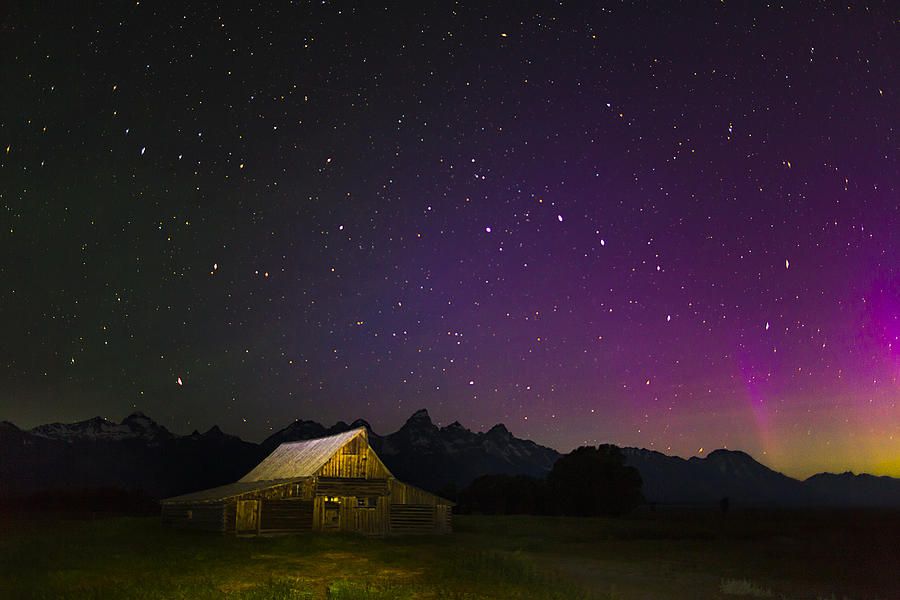 Northern Lights Over The Tetons Photograph