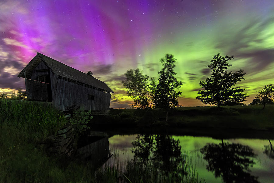 Northern Lights Reflection Photograph by John Vose