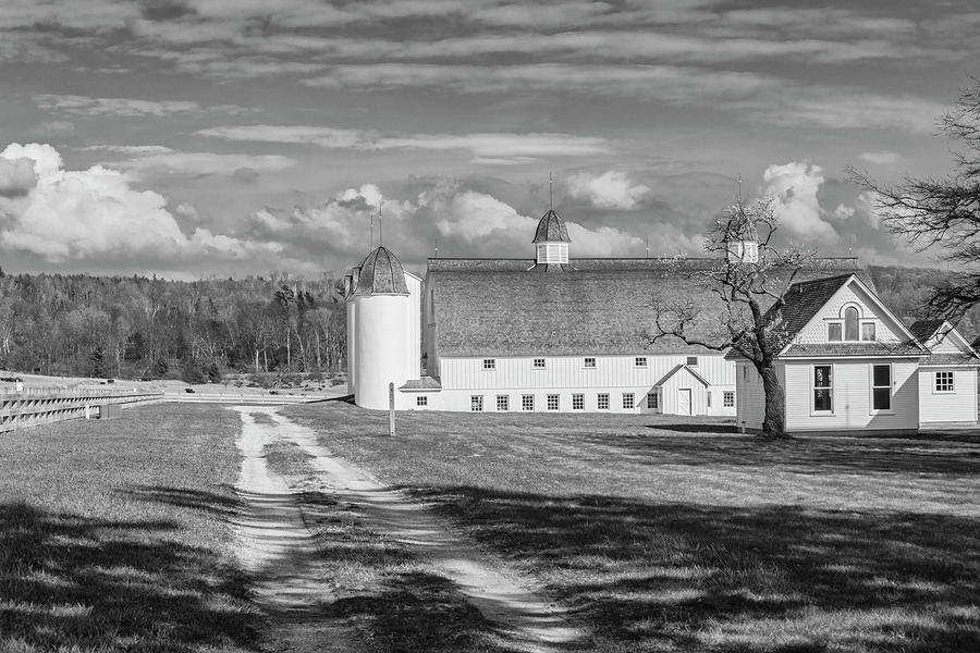Northern Michigan Farm Black and White  Photograph by John McGraw