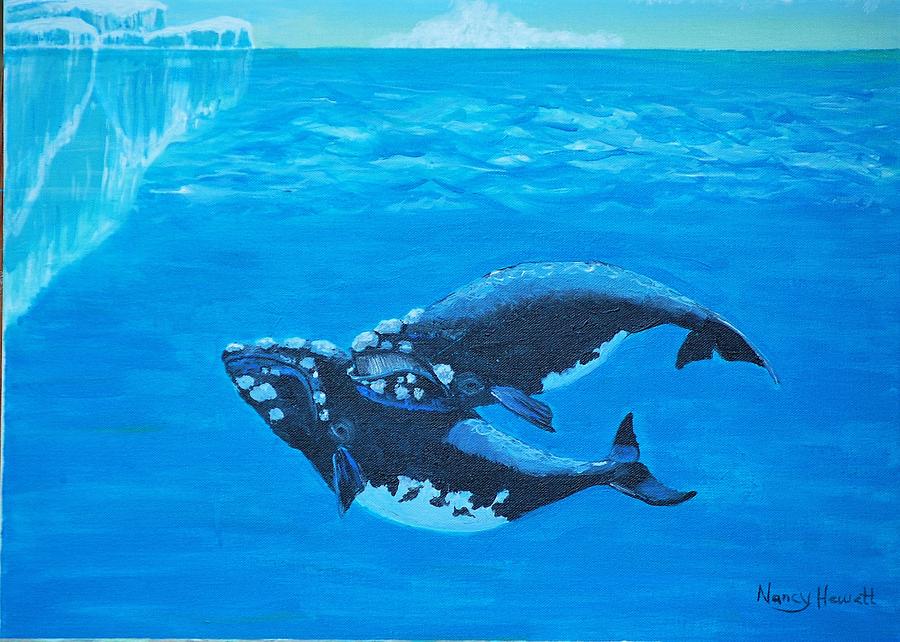 Northern Right Whales Painting by Nancy Hewett - Pixels