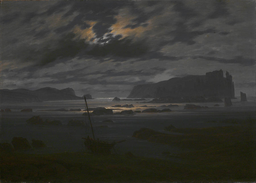 Northern Sea In The Moonlight Painting by Caspar David Friedrich