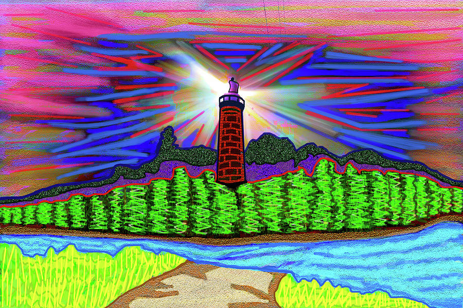 Northern Wisconsin Lighthouse Digital Art by Rod Whyte