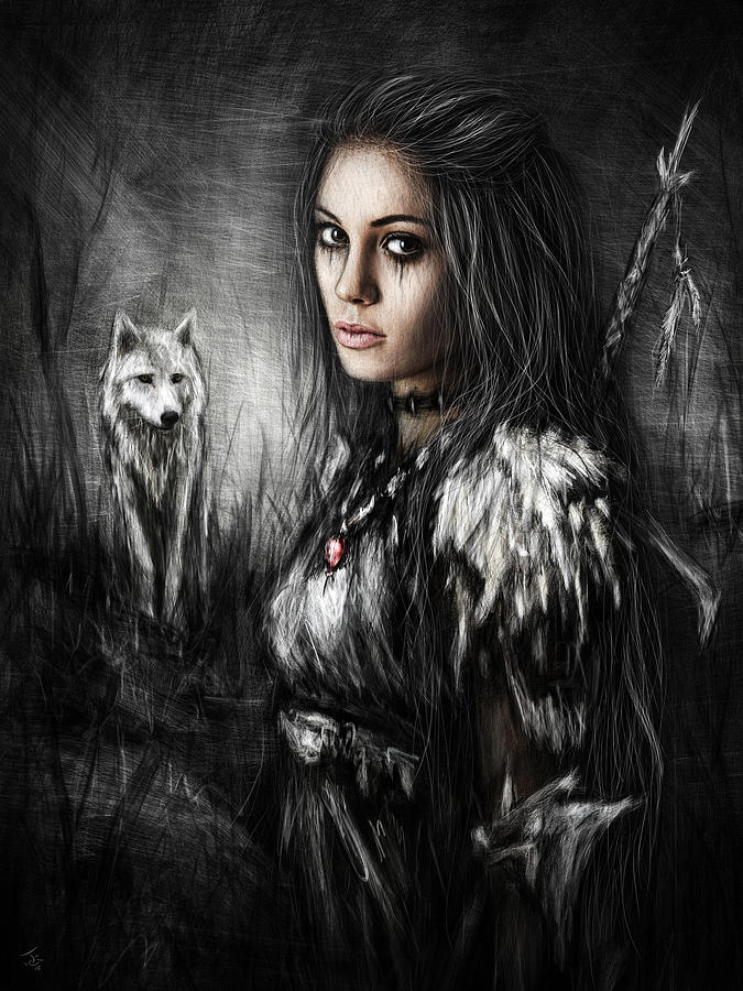 Fantasy Painting - Northern Wolf by Justin Gedak