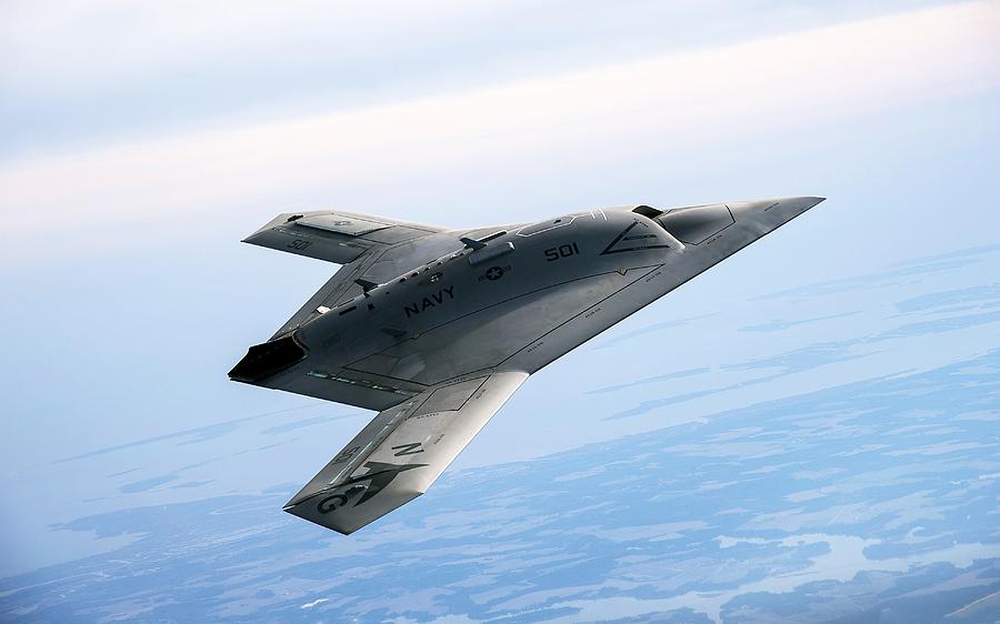 Device Digital Art - Northrop Grumman X-47B by Super Lovely