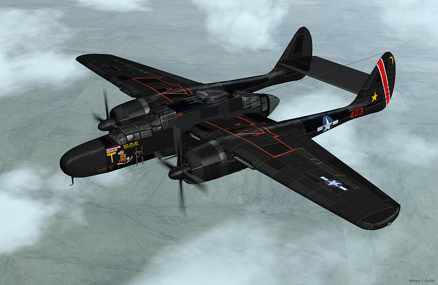 Northrop P-61 Black Widow Digital Art by Walter Colvin