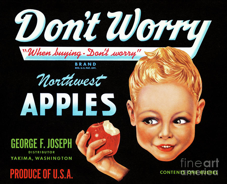 Vintage Photograph - Northwest Apples Vintage Label Restored by Vintage Treasure