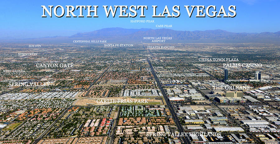 Northwest Las Vegas place name map Photograph by David Lee Thompson