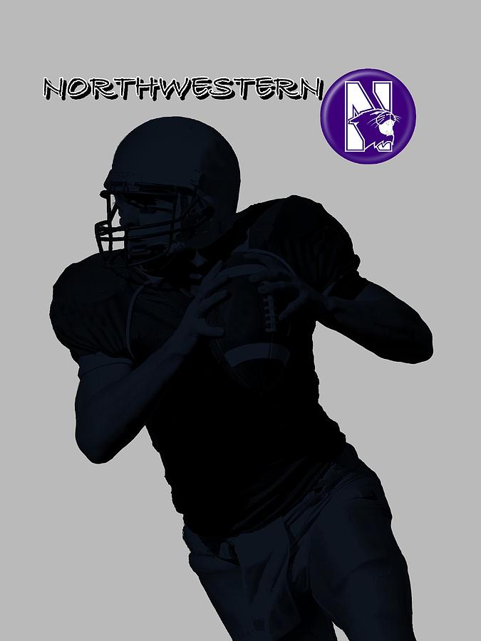Northwestern Football Digital Art by David Dehner