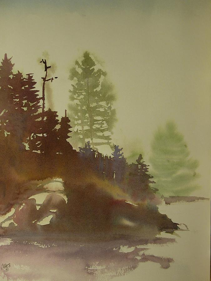 Northwoods in a morning fog Painting by Walt Maes