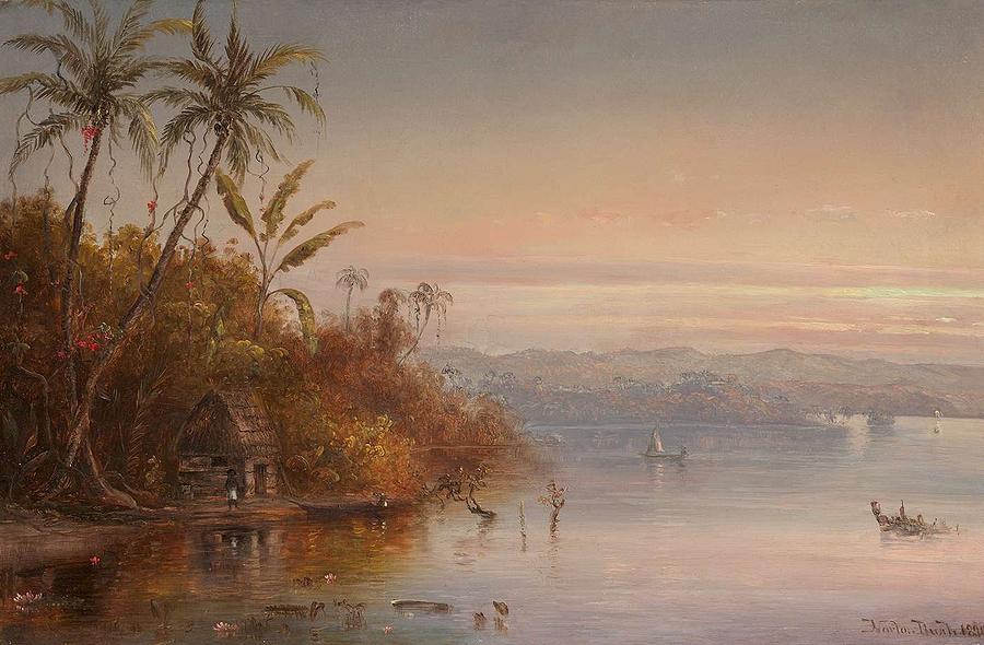 Beach Painting - Norton Bush 1834-1894 Tropical Sunset, 1890 by Artistic Panda Beach Painting - Norton Bush 1834-1894 Tropical Sunset, 1890 by Artistic Panda
