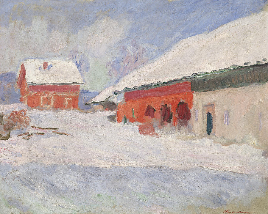 Norway, Red Houses At Bjornegaard, 1895 Painting by Claude Monet