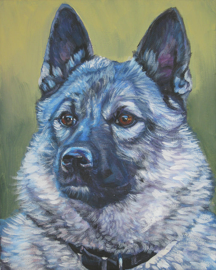 Norwegian Elkhound Painting by Lee Ann Shepard